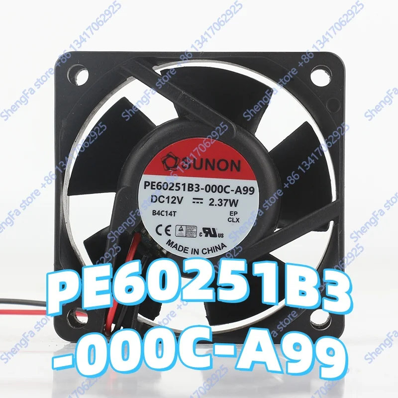 Newly built SUNON 6CM 6025 12V 2.37W PE60251B1-000C-A99 magnetic suspension double ball invertercooling fan