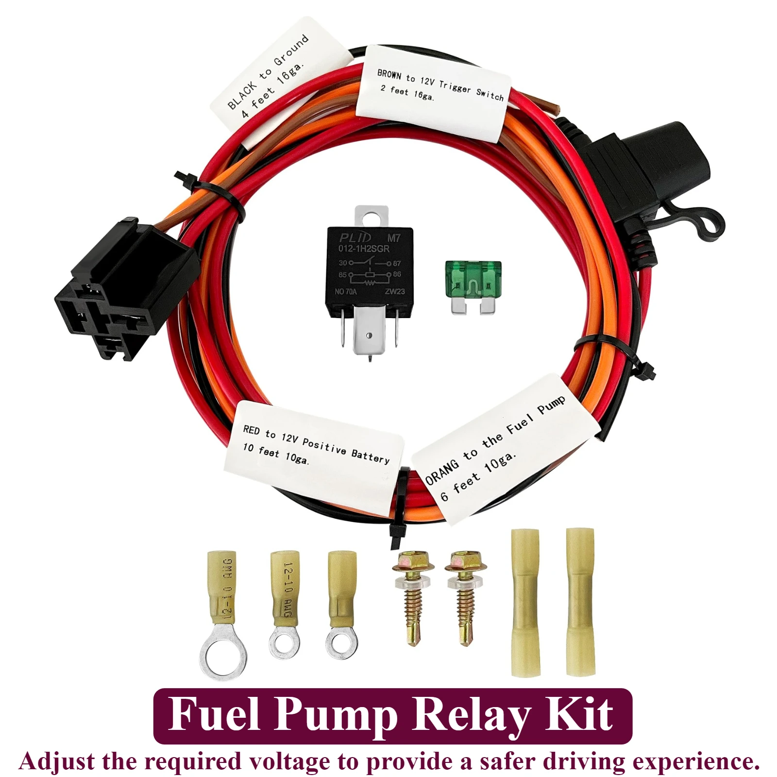 

Комплект реле топливного насоса для системы 12 В, 40 А, водонепроницаемые длинные провода для тяжелых условий эксплуатации