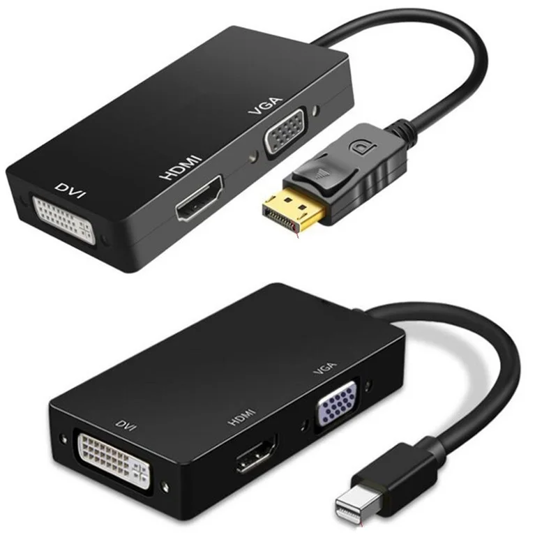 3 IN1 Display Port mini DP to HDMI DVI VGA Cable Adapter Cable Converter Connector For Projector TV Computer Laptop PC Converter
