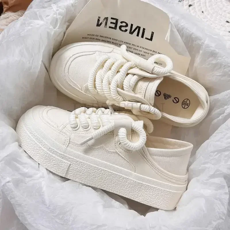 Thick Soled Canvas Fashionable Versatile with Increased Height Board Shoes for Comfort Breathability Two Pairs of Canvas Shoes