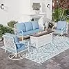 

Patio Conversation Sets 1 3-Seater Sofa, 2 Swivel Sofa with Thick Cushion Backyard Furniture for Deck, Garden Furniture Sets