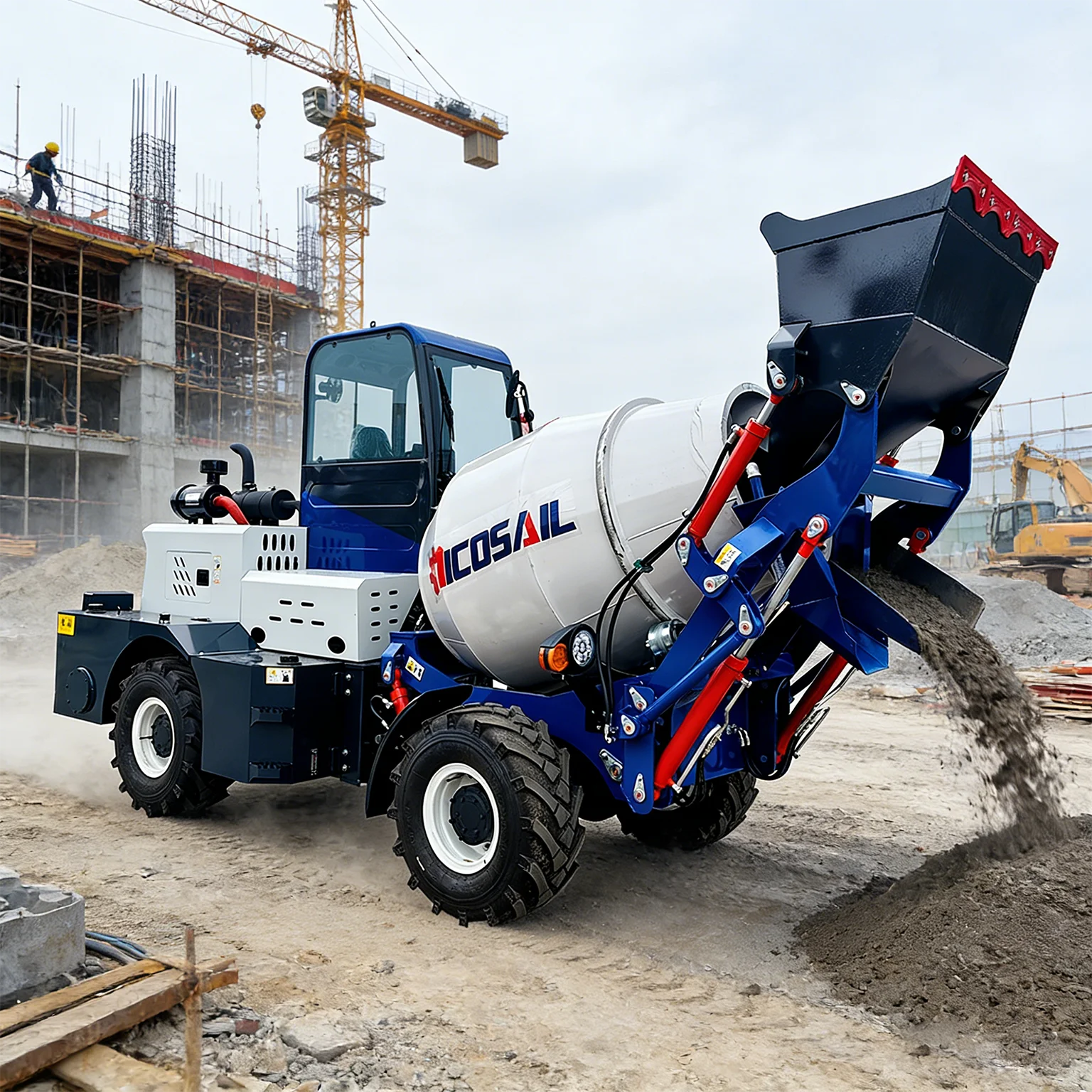 Small 3.5 cubic meter mobile self loading concrete mixer truck 3.5 cubic meter self-propelled concrete mixer truck