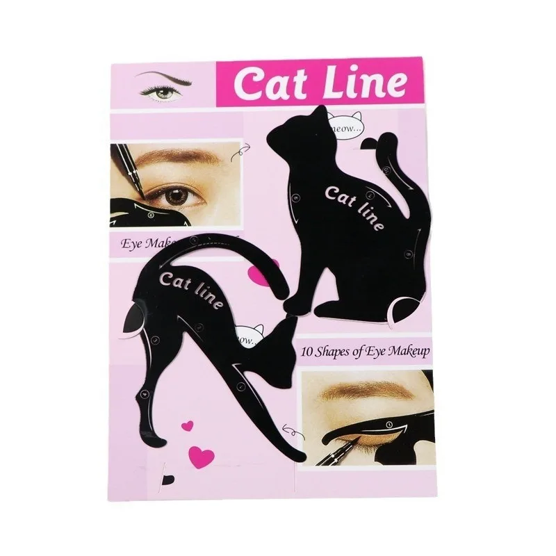 2-piece Set of Cat Models Easy To Operate Eye Makeup Tool Templates Multifunctional Eye Fixing Molds Cosmetic Products