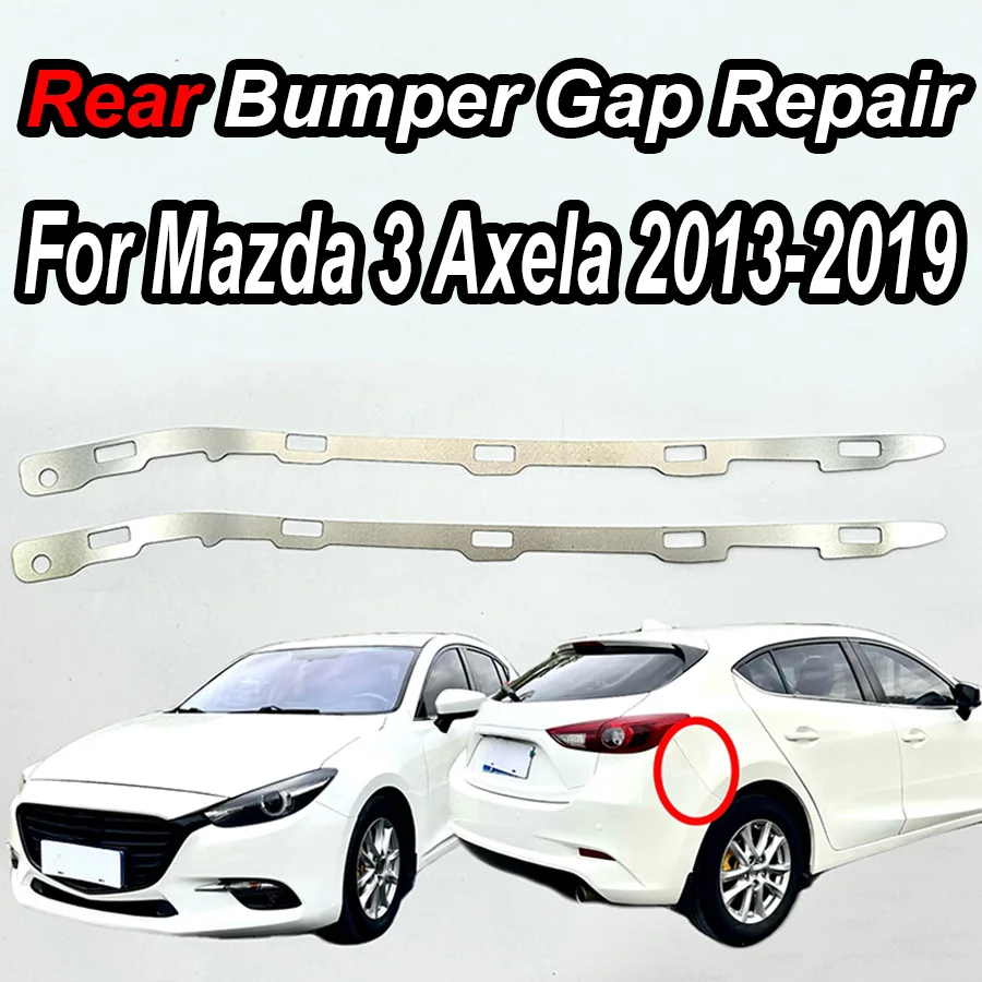 Wooeight 2Pcs Front/Rear Bumper Repair Buckle Broken Reinforced Stainless Steel Metal Bracket Fit For Mazda 3 Axela 2013-2019