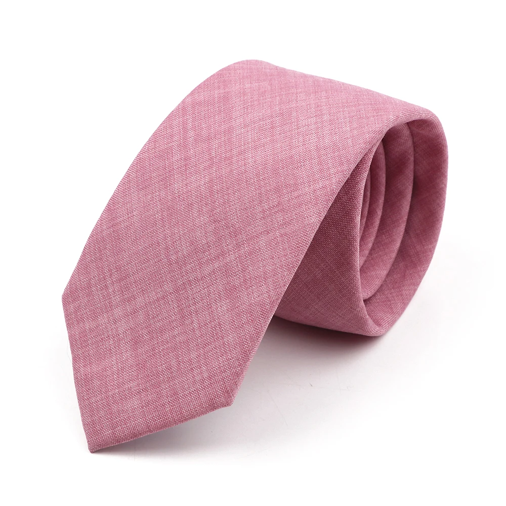 Zacht katoen effen kleur handgemaakte mannen stropdassen saliegroen roze oranje magere stropdas voor bruiloft shirt pak das accessoire