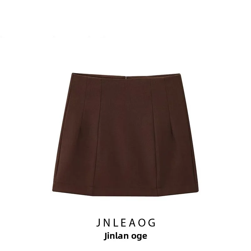 High Waist A-Line  Skirt Women's Faion Design Versatile High Waist French Sle Polyester Casual Fit Spring 2025