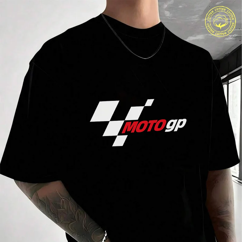 

Мужская хлопковая футболка с графическим принтом MotoGP для мотогонок, новая повседневная футболка с круглым вырезом и короткими рукавами, летняя уличная одежда