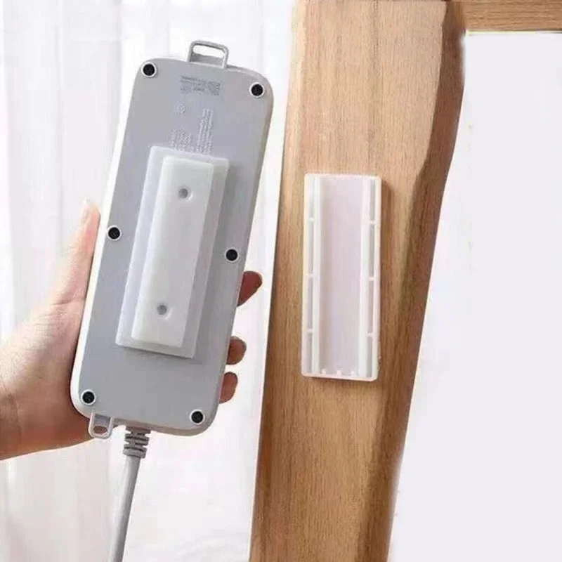 Wall-Mounted Holder Storage Hook Punch-free Plug Racks Extension Sockets Fixer Cable Wire Organizer Seamless Power Strip Holder