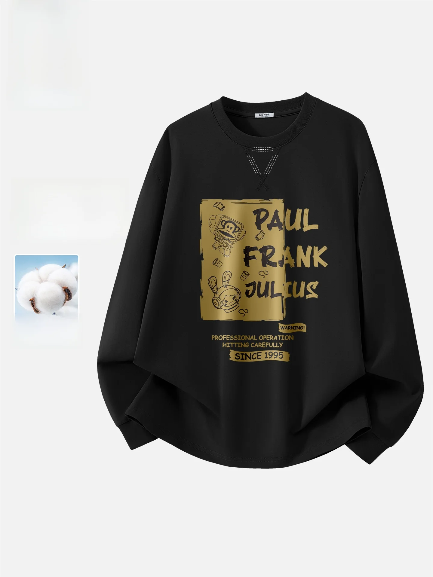 

Хлопковая футболка с длинным рукавом для мужчин, весна-осень, из чистого хлопка, с принтом логотипа American Sle Monkey, дышащая, удобная.