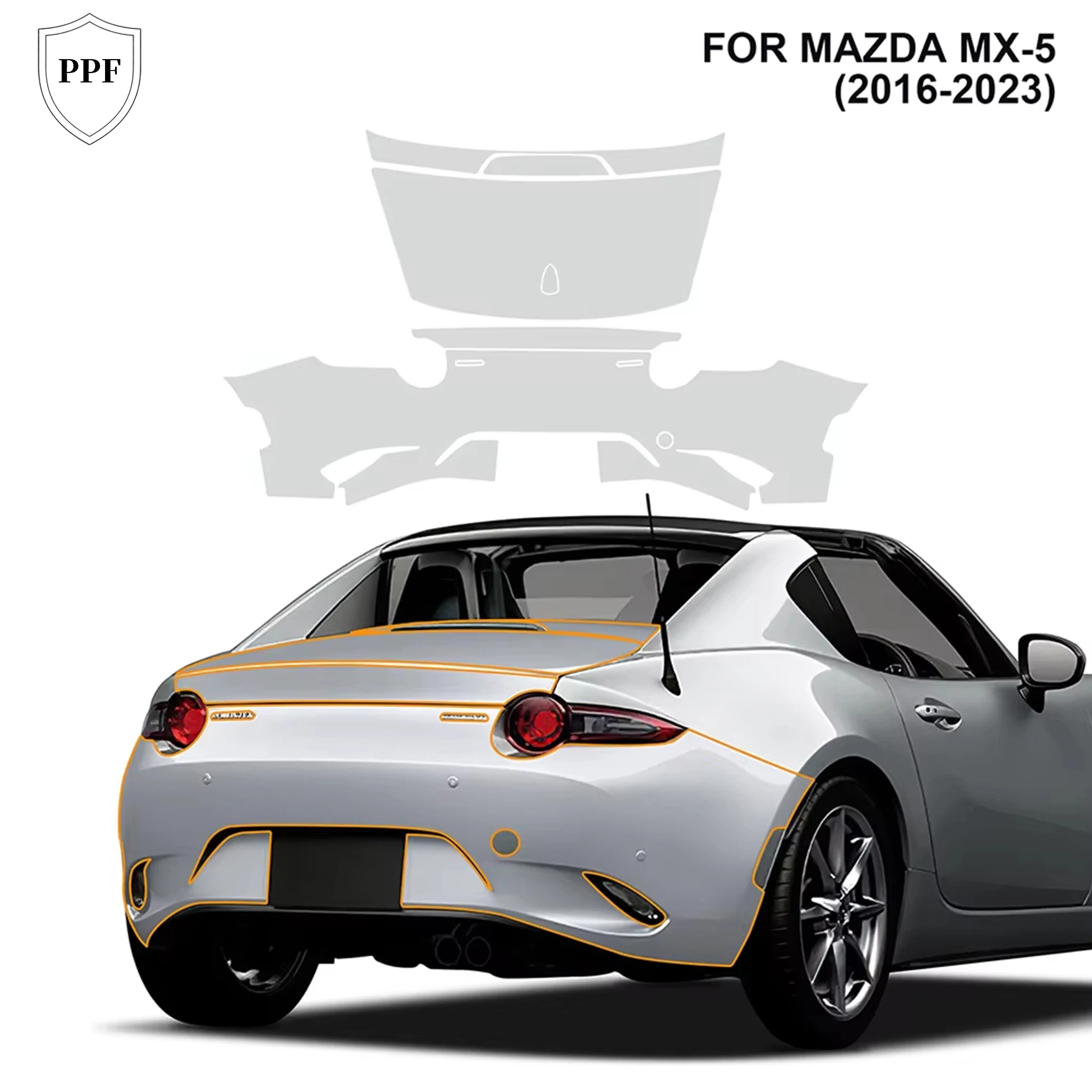 

Pre-cut PPF TPU Paint Protection Film For Mazda MX-5 MX5 2016-2023 Clear Car Body Cover Anti-Scratch Resistant Repairable