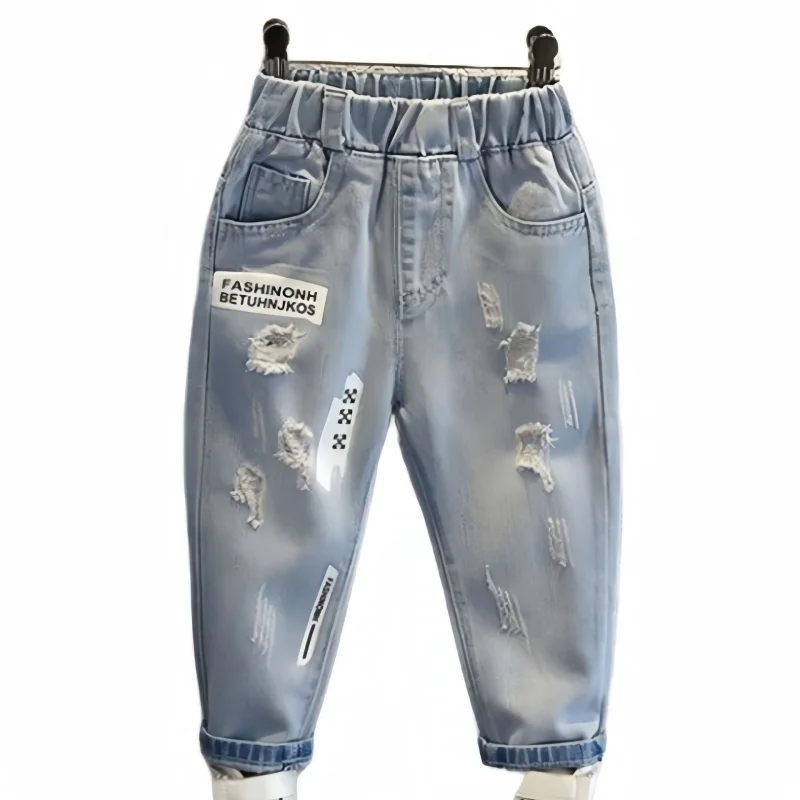 الفتيان فتاة هول الجينز السراويل نوعية ممتازة القطن جديد عارضة بناطيل أطفال طفل رضيع مريحة الاطفال ملابس الأطفال #5