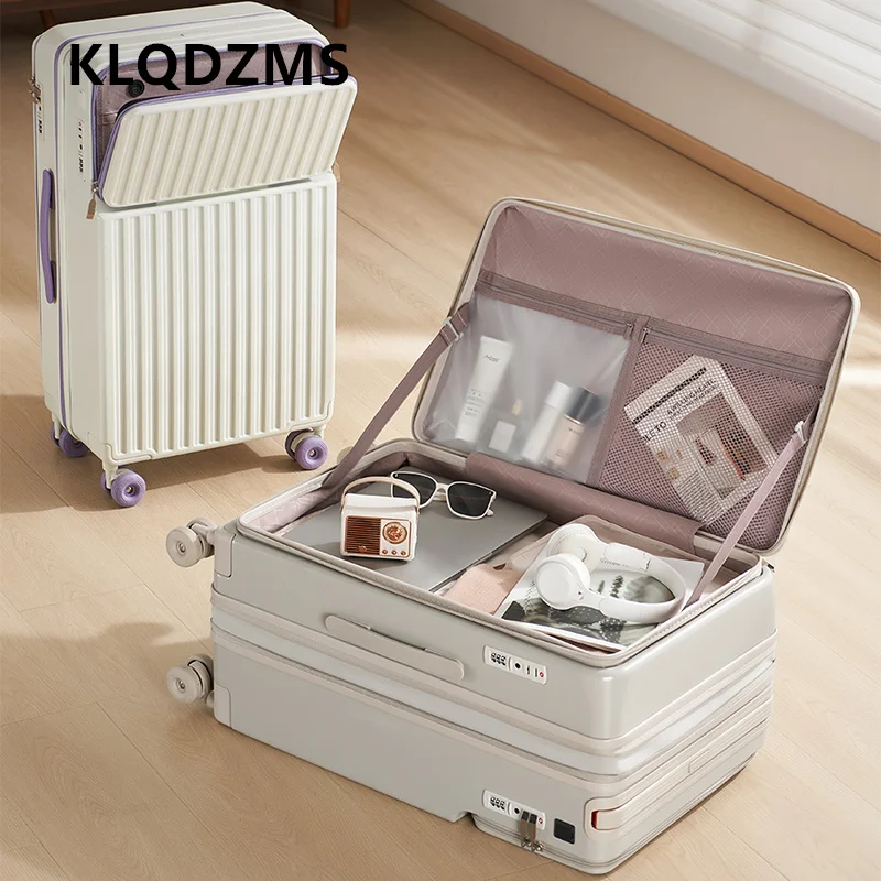 KLQDZMS Laptop Suitcase Front Opening Boarding Case Multifunctional Trolley Case 20