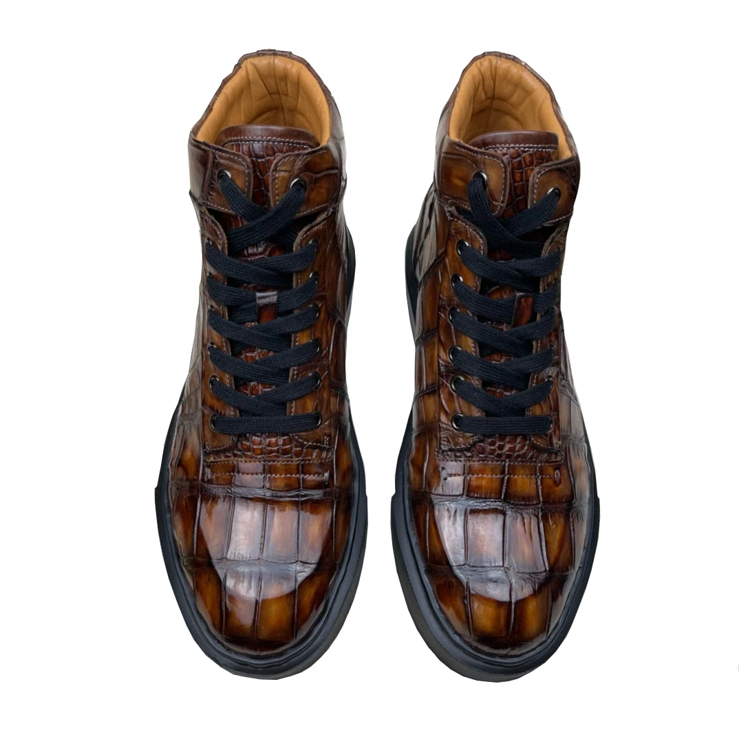 

chue new arrilval men leisure crocodile shoes male boots brush color shoes