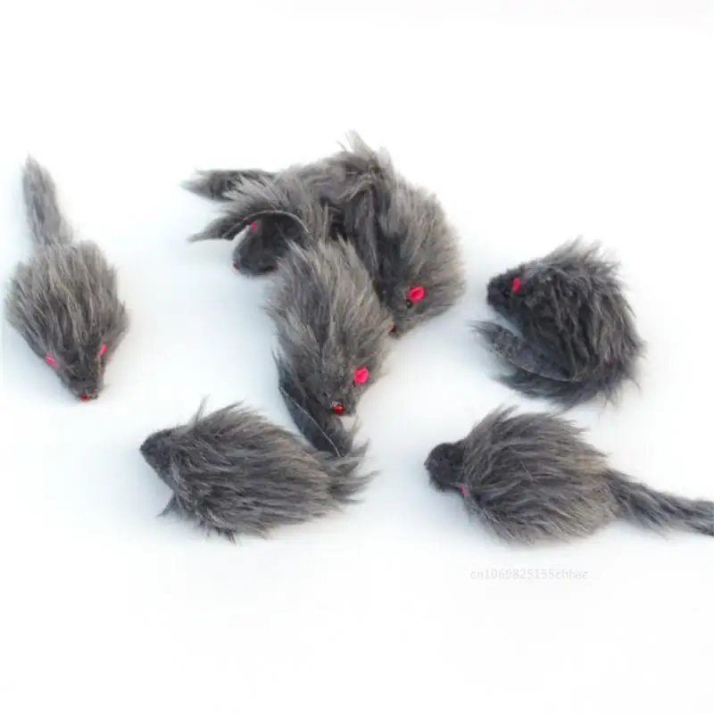 Cat Mice Toys False Mouse Long Tail Mice Soft Real Rabbit Fur Toy for Cats Kitten Plush Rat Playing Chew Toy Pet Supplies