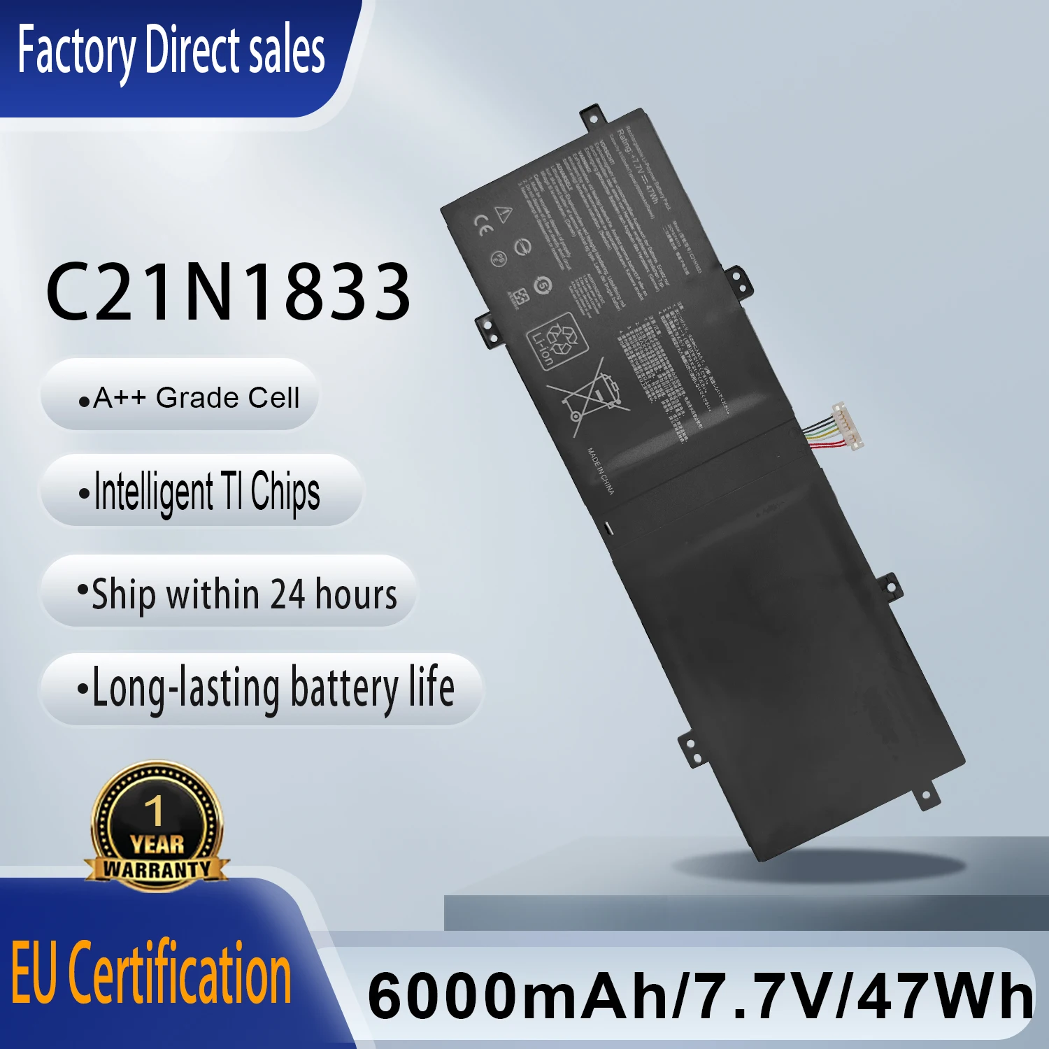 

C21N1833 Аккумулятор для ноутбука Asus VivoBook S14 S431FA S431FL ZenBook14 UM431 UM431DA UM431-AM010T UX431FA UX431FL UX431FN UX431DA