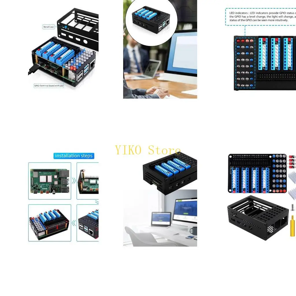 

K32C Metal Case- Box for 4B Only with GPIO Terminal Board LED Indicators