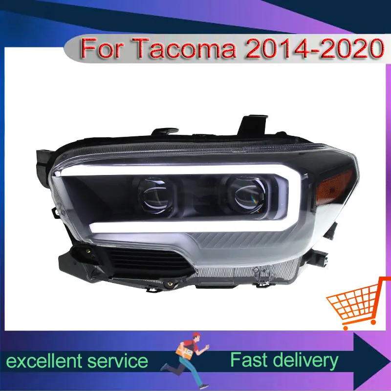 Automobile Full LED Headlamp For Toyota Tacoma 2015-2020 Upgrade Modified Front Light With DRL Turn Signal Lamp Car Accessories