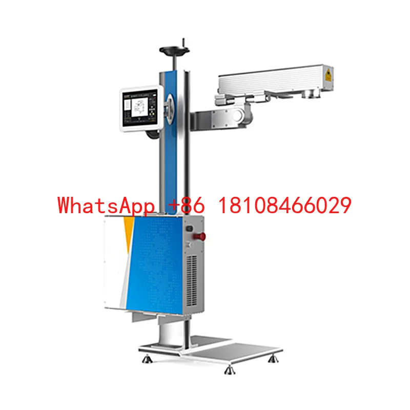 50W Flying Fiber Laser Inkjet Printer Metal Plastic Assembly Line Laser Marking Machine Production Date Coding Machine