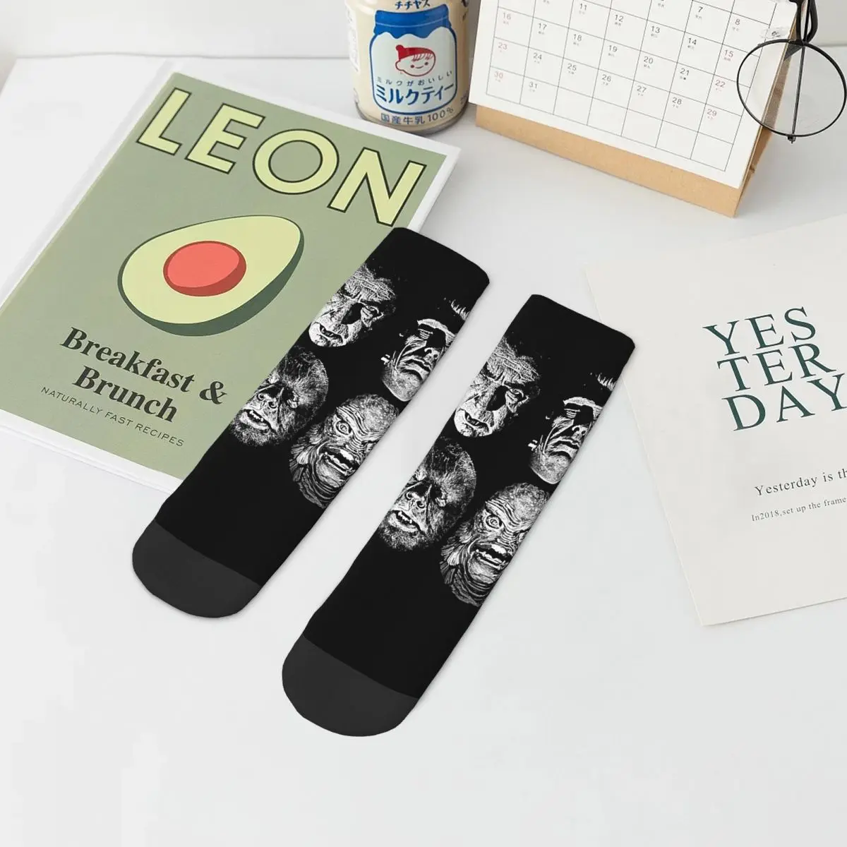 Chaussettes universelles Studios, monstres, drácula, Wolfman, Frankenstein, bas Harajuku, toutes saisons, accessoires pour unisexe