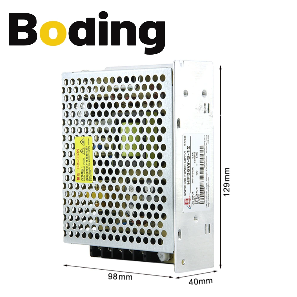 BODING HF35W-S-12 Switch Power Supply AC220V to DC12V 3A 35W Single Output for Industrial Communication and Display Screen