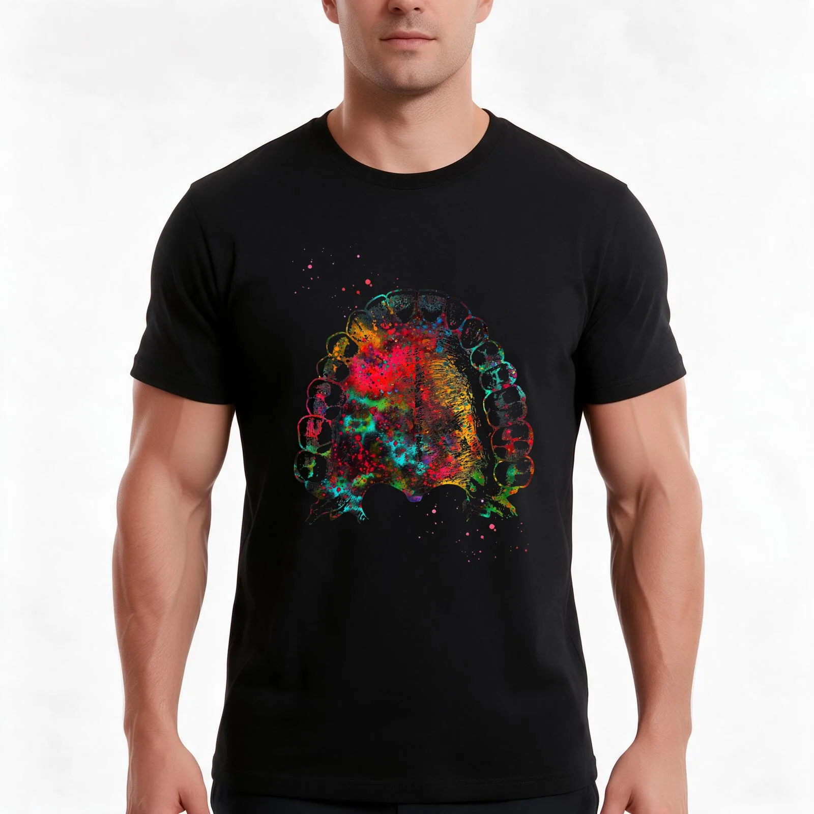 Human Teeth T-Shirt, Summer Casual Cotton Tee, Oversized Streetwear Tops, Vintage Graphic Print, Loose Fit Short Sleeve