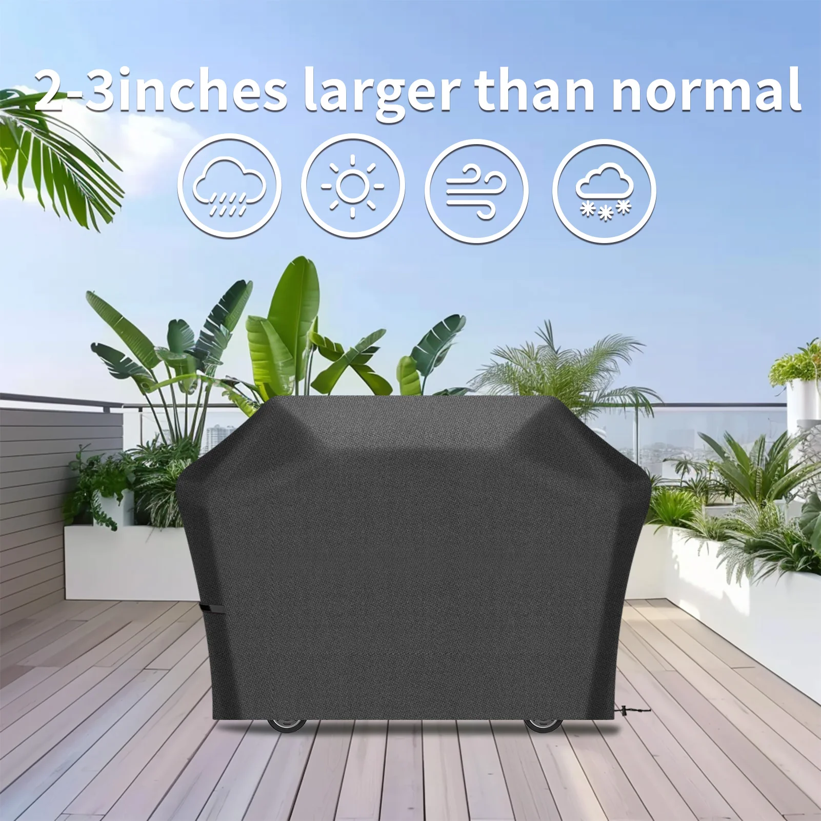 Grill Cover, BBQ Outdoor Grill Covers, Charcoal, Gas Grills, Waterproof, Rip-Proof, Weather-Resistant, Anti-UV, Barbecue Cover for Weber, Genesis, Charbroil, Nexgrill