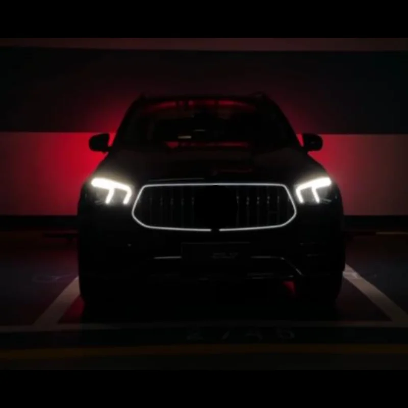 شواية مشعاع LED للسيارة شفة أمامية لسيارة Mercedes Benz GLE W167 تعديل AMG 2019-2023 شبكة مجرفة أمامية