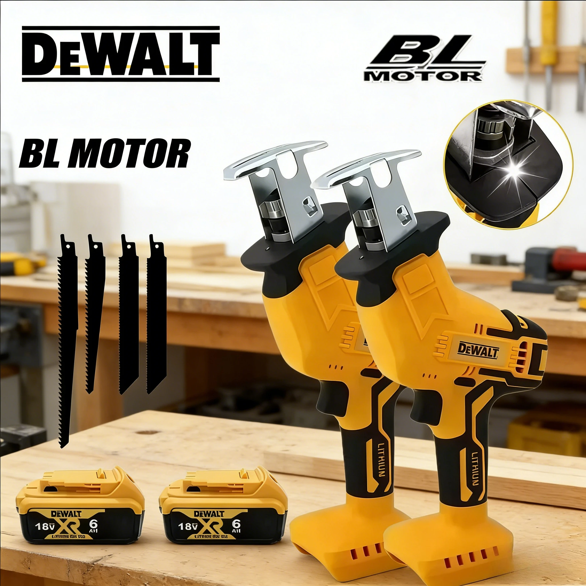 

Dewalt Brushless 2800RPM Reciprocating Saw Electric Saw Multifunctional Metal Wood Pipe Cutting Saw Power Tool