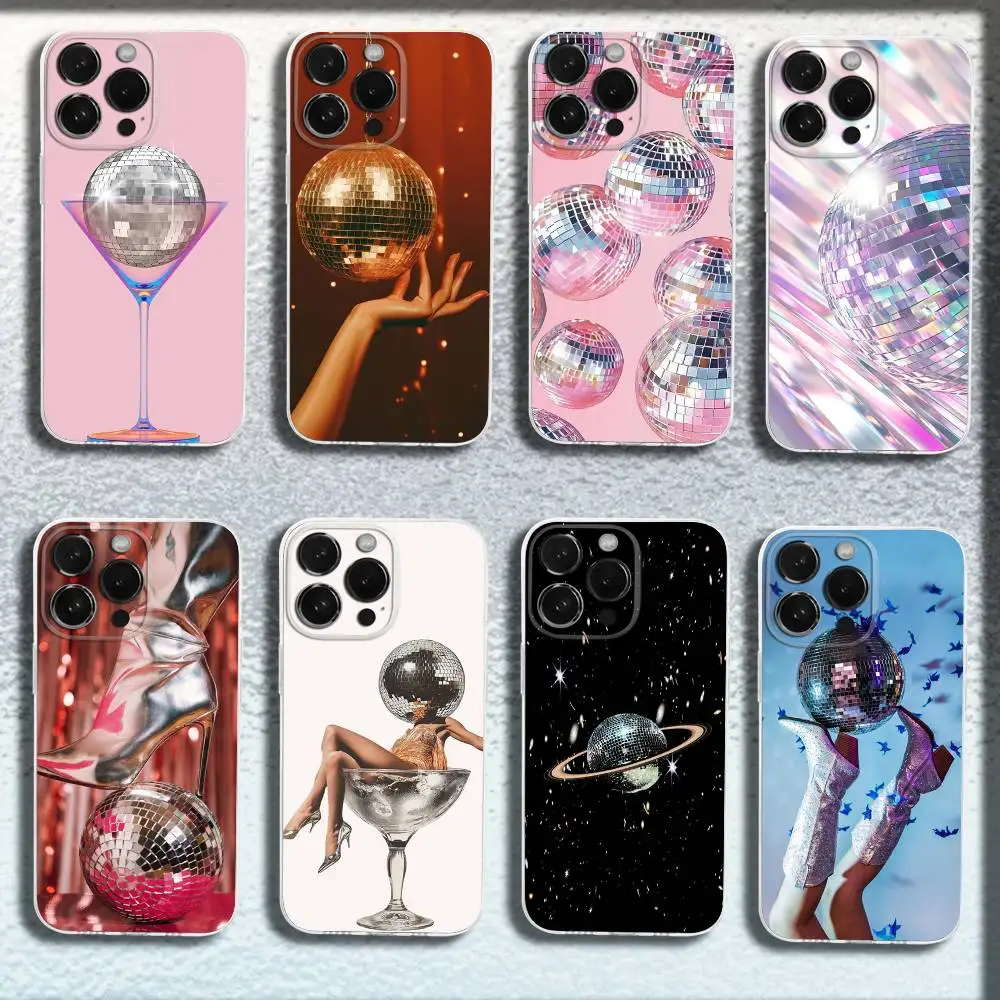 

Disco Ball Art Phone Case For iPhone 17,16,15,14,13,12,11,Pro,Max,Plus,E,SE4,Air,Mini Transparent Cover