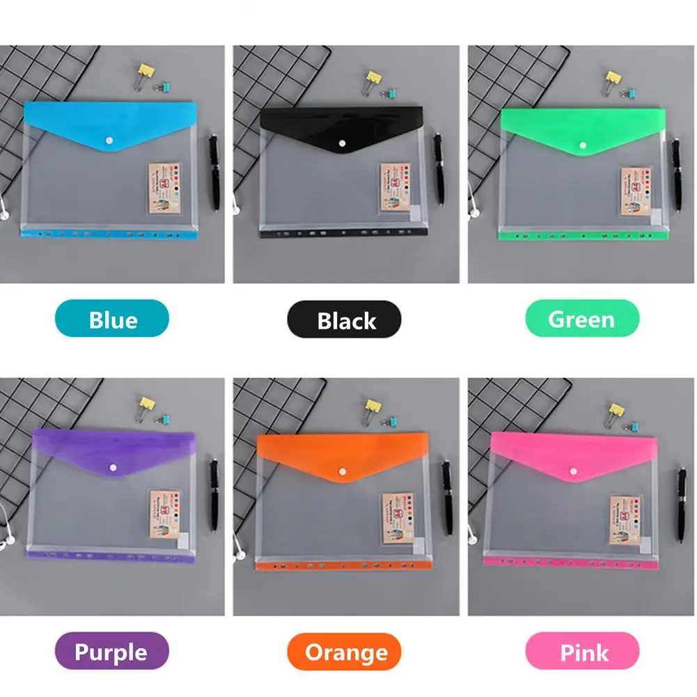 12Pcs ขยาย Binder Pocket A4พลาสติกใสซอง11หลุม Binder เอกสารสัญญากระเป๋าคลิป3แหวนอุปกรณ์สำนักงาน