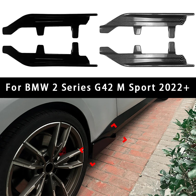 

For BMW 2 Series G42 M Sport 2022+ Car Rear Side Skirt Splitter ABS Side Skirt Rocker Splitters Winglet Wings Canard Diffuser