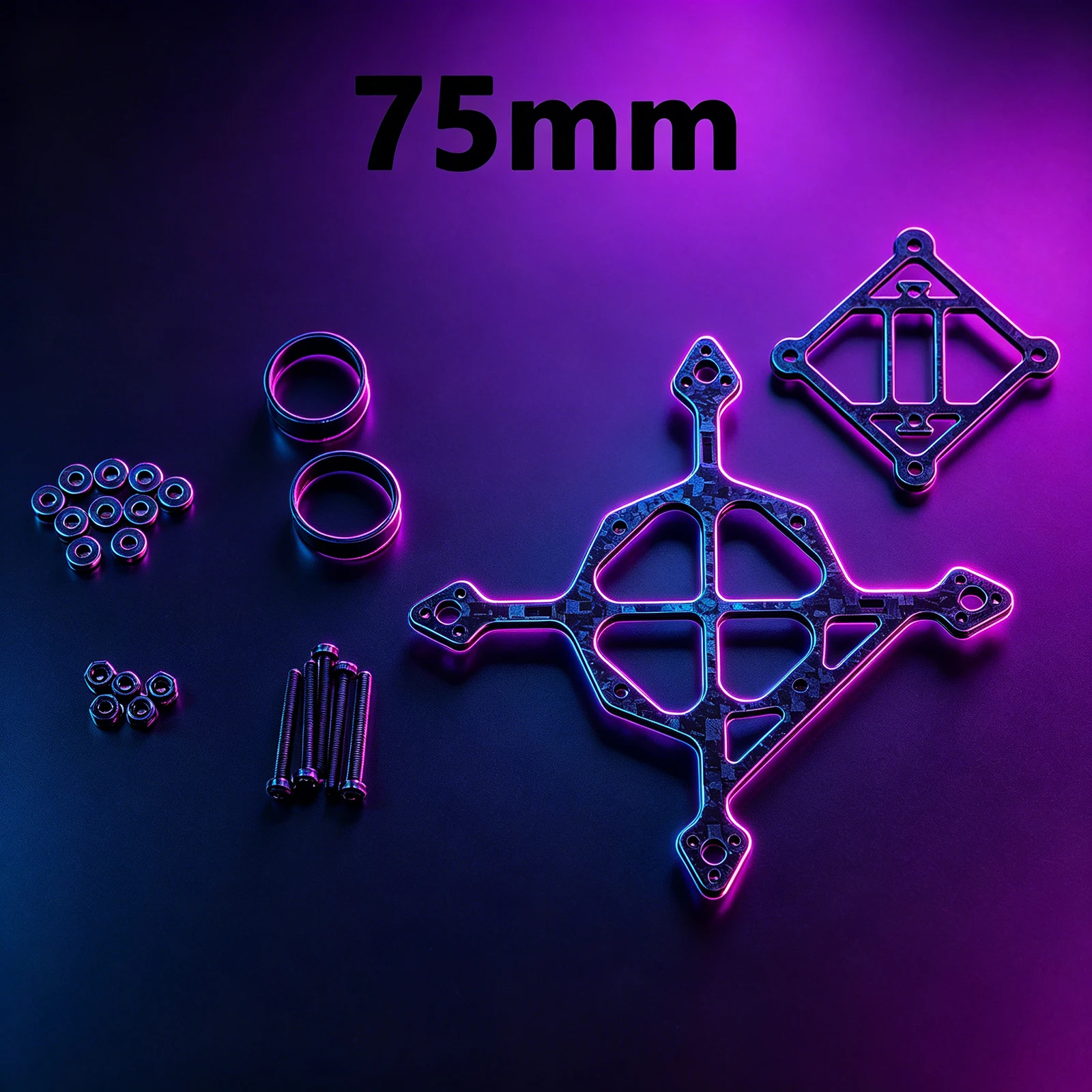 3K Carbon Fiber Bottom Plate Frame Kit for Mini RC Drone 75mm Wheelbase 3g Toothpick Whoop FPV Racing Quadcopter