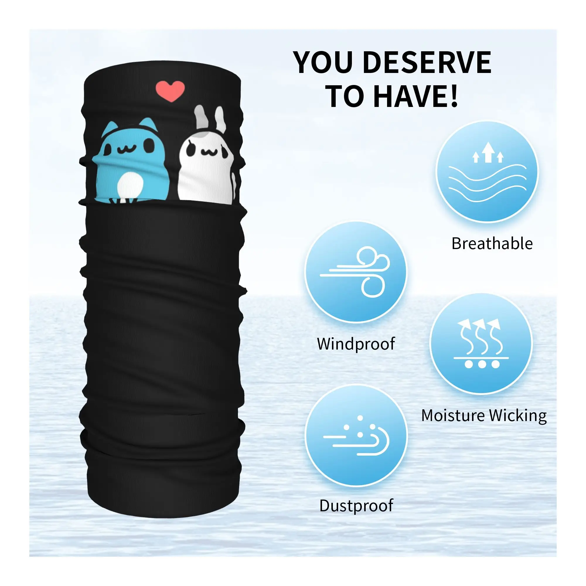 Comic Cat Bugcat Capoo Bug Cat Bandana Neck Gaiter Printed Mask Scarf Multi-use Headband Hiking Fishing Unisex Adult Windproof