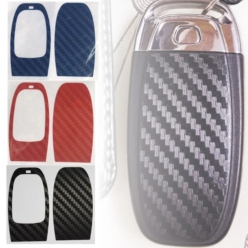 Car Key Protection Sticker Carbon Fiber Decoration Stickers For Audi A4 A6 RS4 A5 A7 A8 S5 RS5 Q5 S5 S6 Automobile Accessories