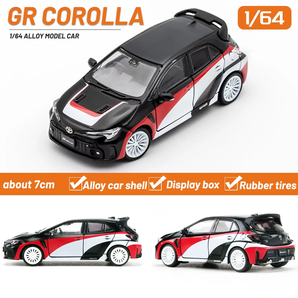 GCD 1/64 Corolla GR Modelauto's Voertuig Diecast Car Collection Toy Station Voertuig met displaydoos