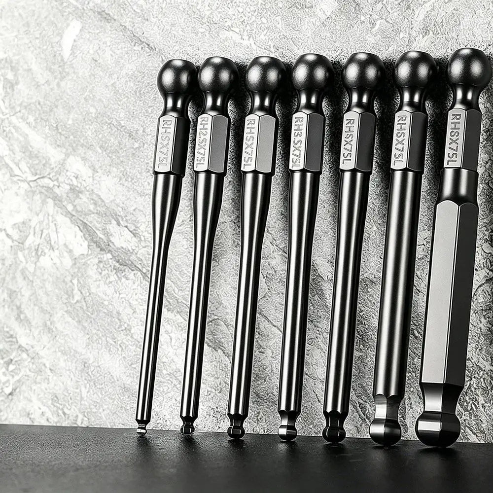 New Steel Ball End Hex Bit Reduced Shank Ball End Magnetic Driver Bit Wear Resistant Single End Hex Screwdriver Bit