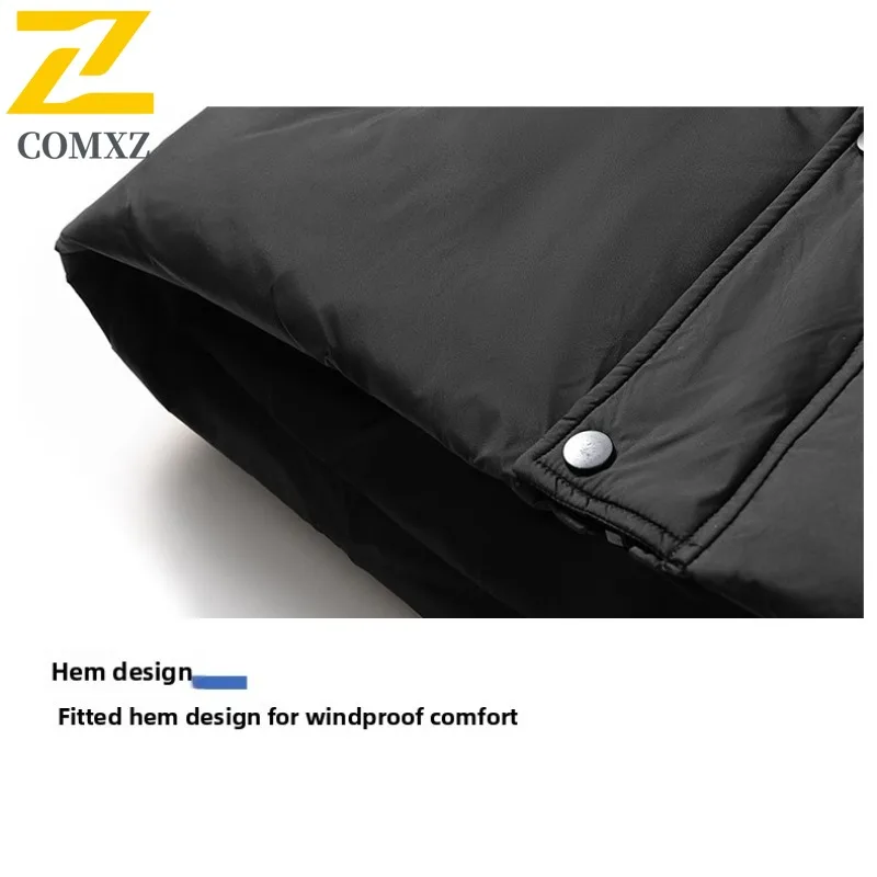 COMXZ 2025 Men Premium Puffer Jacket Thicken Down Alternative Coat Waterproof Windproof American Style Winter outdoor Outerwear