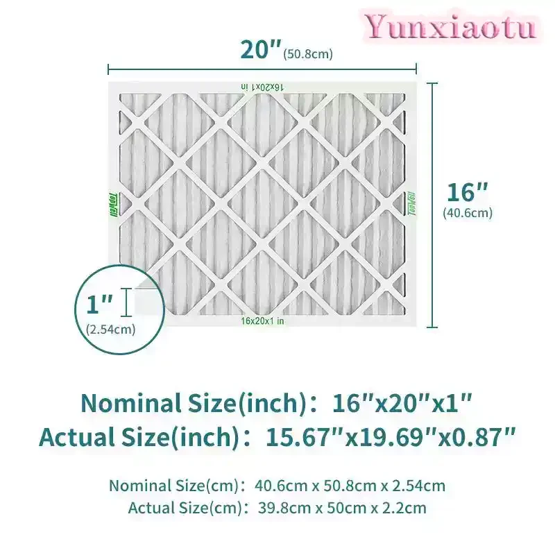 16X20x1 Cardboard Frame Filter MERV 11 (6 Pieces) HVAC/AC/Furnace Air Filter Cartridge