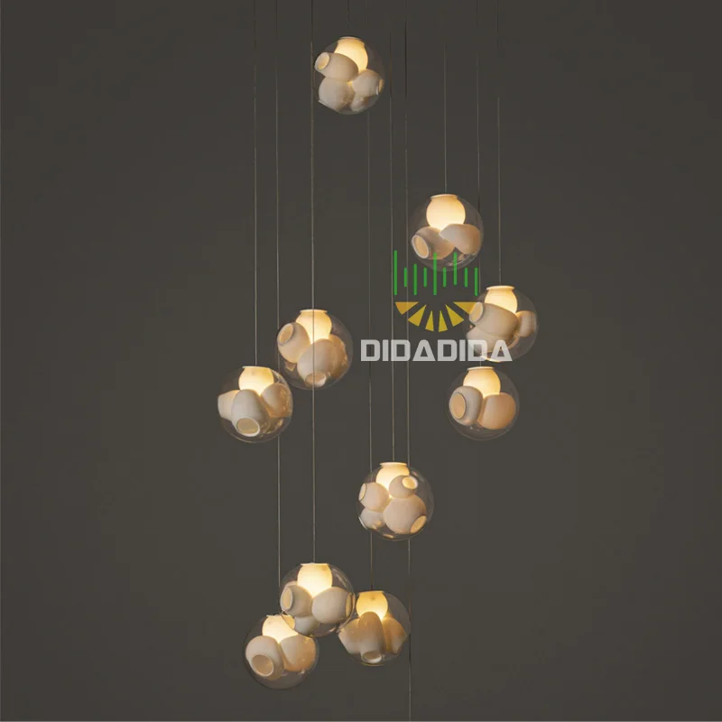 

2025 new designer glass chandelier, suitable for living room, dining room, bar home interior lighting, metal lustre, dimmable