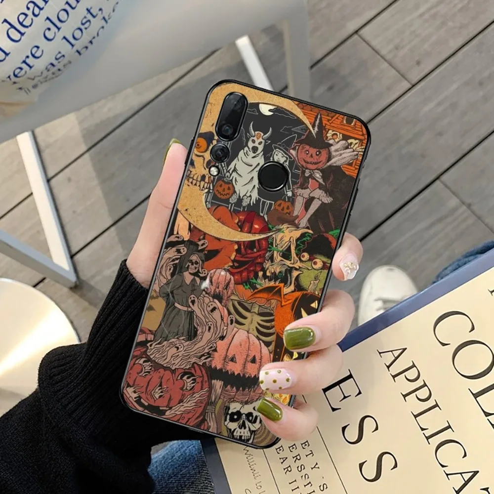 October Fall Halloween Spooky Pumpkin Phone Case For Huawei Y9 6 7 5 Prime Enjoy 7s 7 8 plus 7a 9e 9plus 8E Lite Psmart Shell