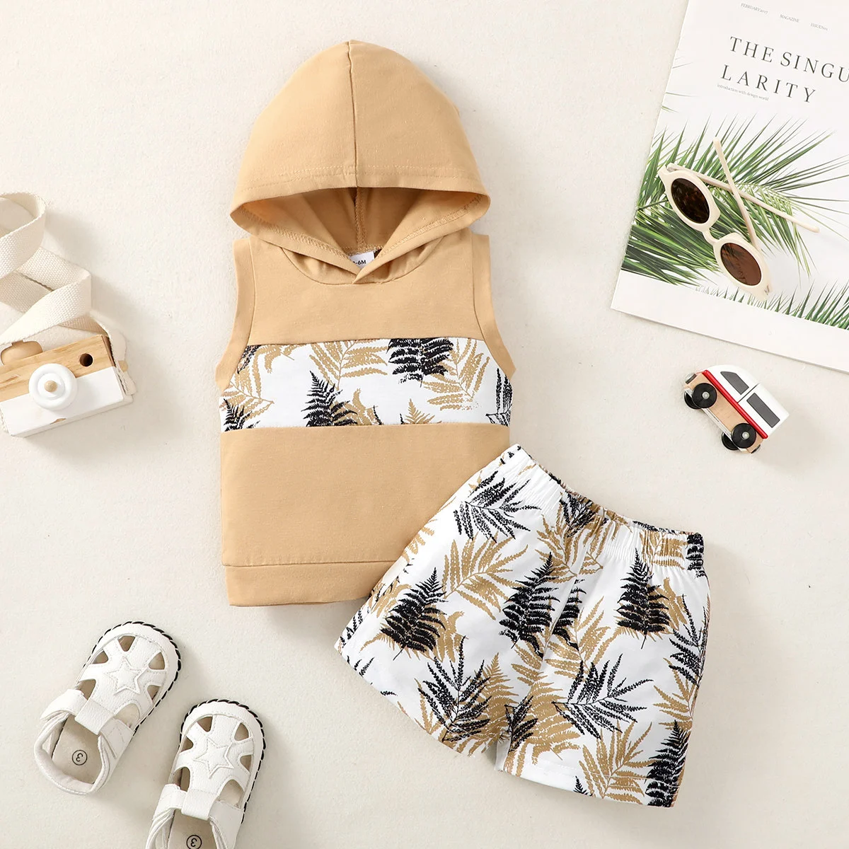 1-2 Years Baby Boy Clothes Set Short Sleeves Top+Shorts 2PCS Summer Daily Casual Outfit Toddler Boy Beach Style Clothing