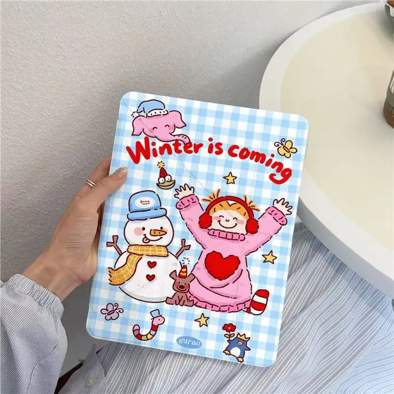 Cartoon Tablet Case For 2024 New Ipad Air6 Pro11 12.9 13 Air3 10.5 10.2 9.7 Air4 Air5 10.9 Cute Cover With Pen Slot