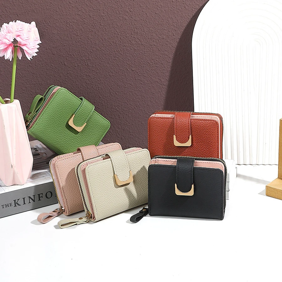 Kurze Damen-Geldbörse mit Schnalle, modische Damenhandtasche