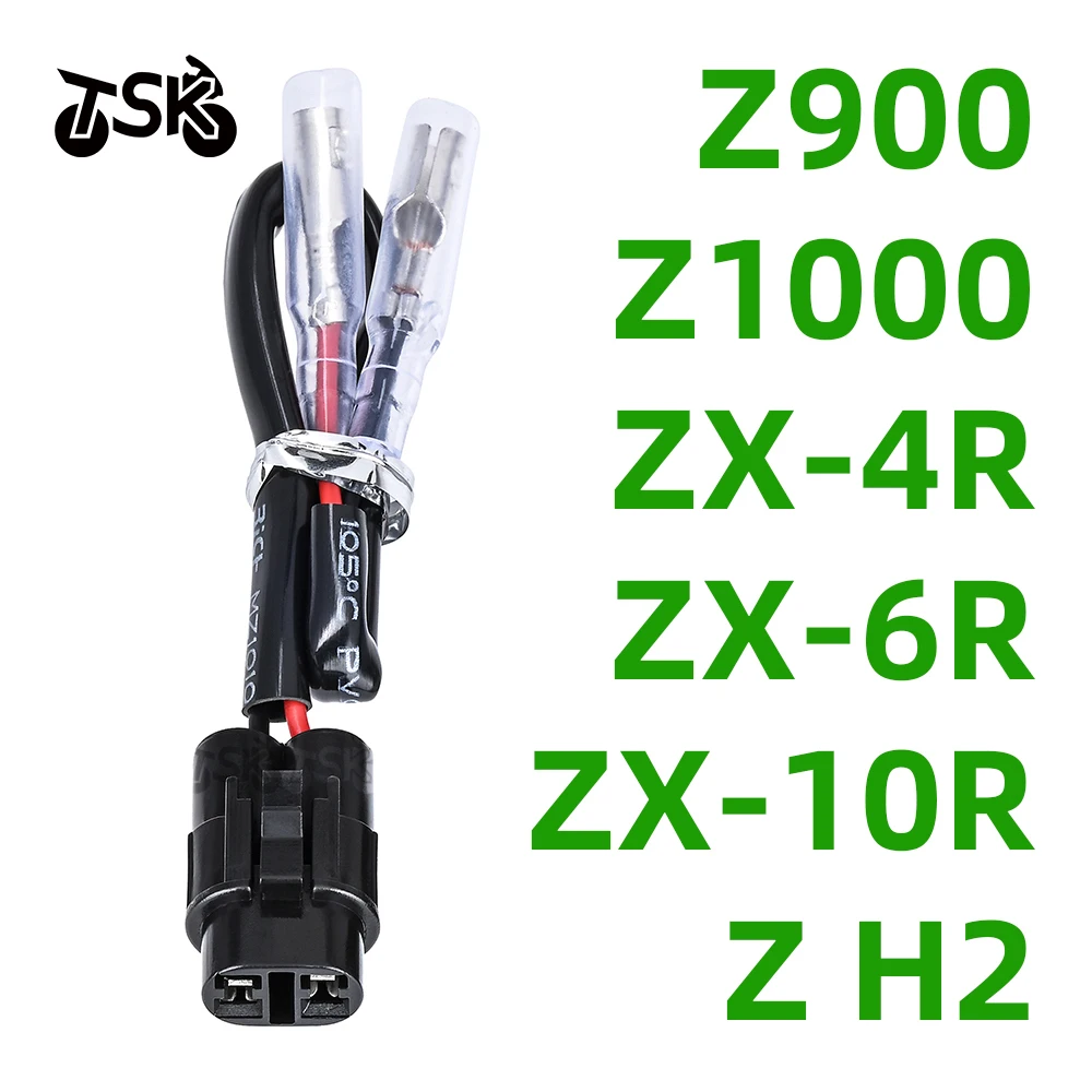 License Plate Light Wire Adapter Plug Connector Cable For Kawasaki Z1000 Z900 Ninja ZX-4R ZX-6R ZX-10R Z H2 1000SX Versys 1000