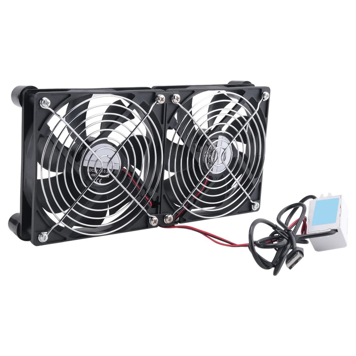 LBER! USB 5V Cooling Fan Strong Wind Power Fast Cooling 120mm Cooling Fan for Router PC Cooler TV Box with Mesh Cover 2 Fan