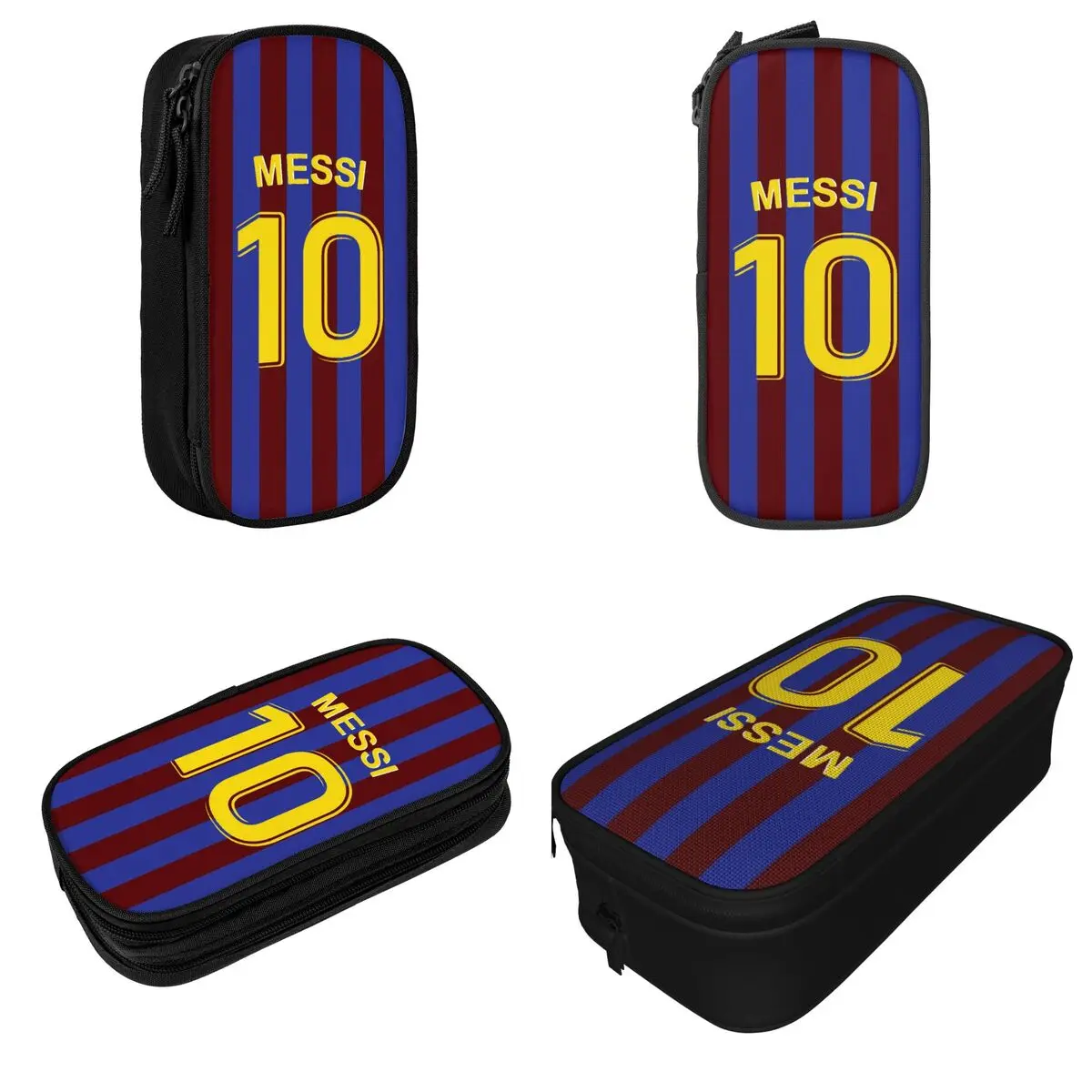 Argentina Number 10 Football Soccer Pencil Case Lovely Messi Pen Bag Student Large Storage Students School Zipper Pencilcases