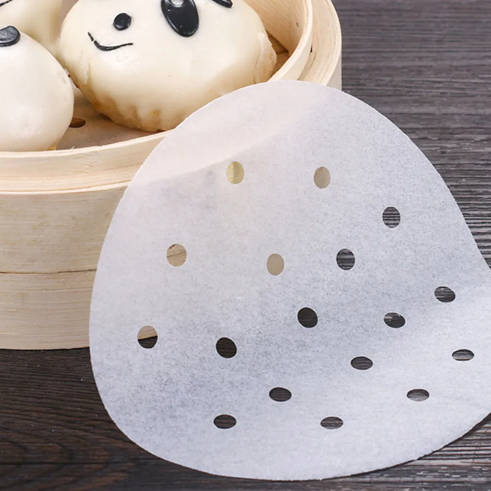 400Pcs High-Quality Steamer Paper Liners Bamboo Steamer Mats for Air Fryers Dumplings Steamed Buns Non-Stick Round Silicone