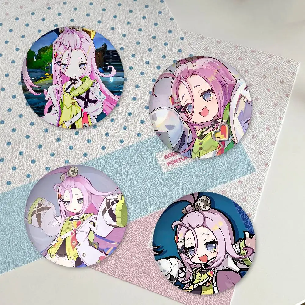 Aino From Genshin Impact Premium Tinplate Round Lapel Pins: Cute Badge Brooches For Shoulder Bag Accessories, Souvenir Gifts