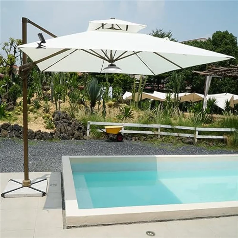 A34R الشمسية في الهواء الطلق مظلة ضوء، الموقت التحكم عن بعد، مظلة ضوء في الهواء الطلق حديقة الشمسية مظلة حديقة ضوء LED سهلة ل U