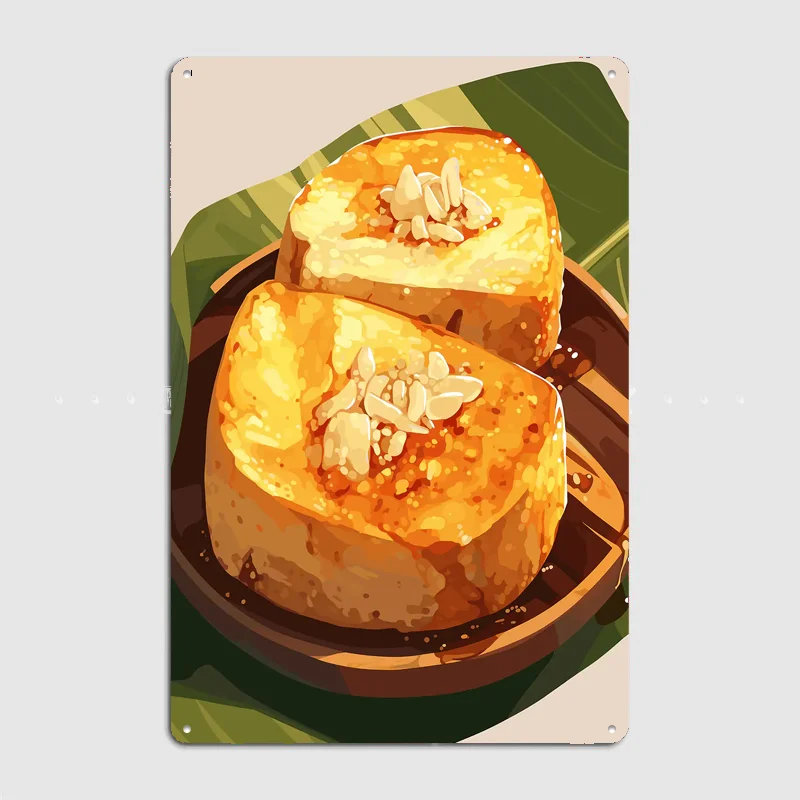 Honey Toast with Almonds Vintage Poster Metal Sign Custom Room Decor Home Wall Decor Posters Indoor Wall Decoration